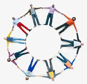 Diverse People Laying Down while Holding Hands